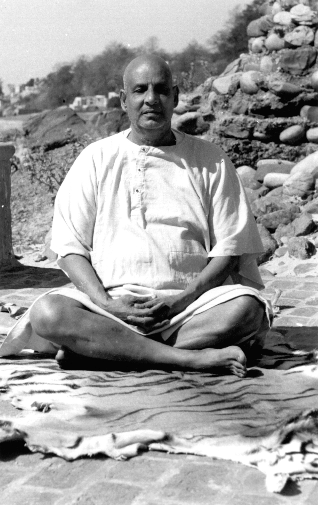 Swami Sivananda in meditation